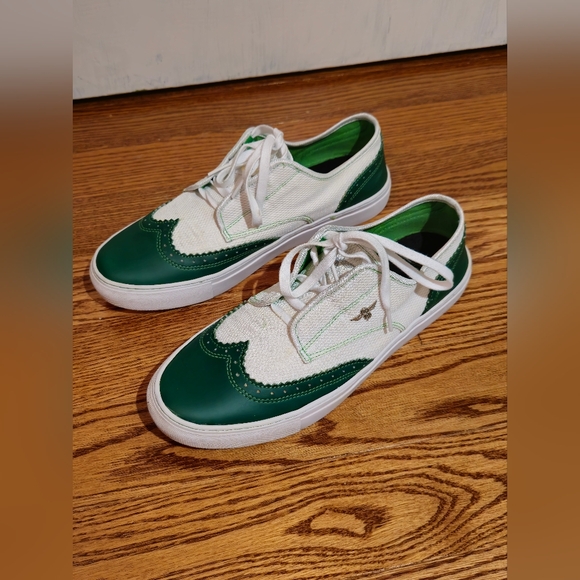 Creative Recreation White and Green Brogue Sneakers Size 11.5 - Picture 3 of 5